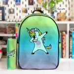 کوله پشتی طرح اسب تک شاخ و جامدادی - Image 2