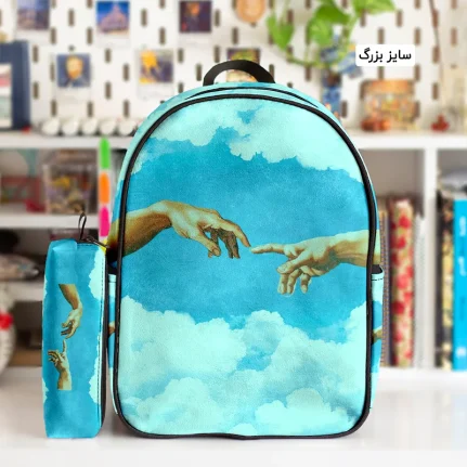 کوله پشتی طرح دست افرینش و جامدادی - Image 1