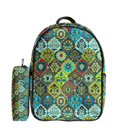 کوله پشتی طرح سنتی و جامدادی - Image 1