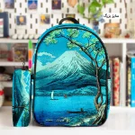 کوله پشتی طرح نقاشی ژاپنی و جامدادی - Image 2