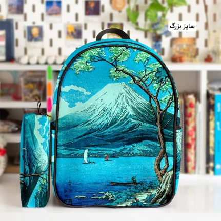 کوله پشتی طرح نقاشی ژاپنی و جامدادی - Image 2