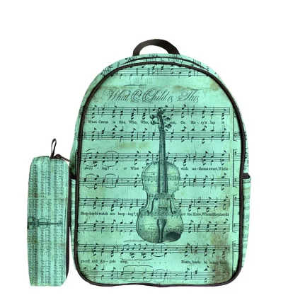 کوله پشتی طرح ویولن و جامدادی - Image 1