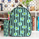 کوله پشتی طرح گل بابونه و جامدادی - Image 2